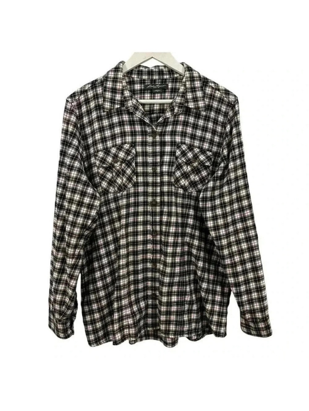 Eddie Bauer Women’s Multicolor Plaid Button Down Shirt Size XL